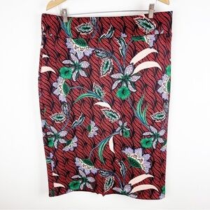 Eloquii Red Floral Pull On Pencil Skirt - Size 18
